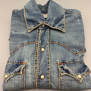True Religion Western Cut Chambray Denim Shirt